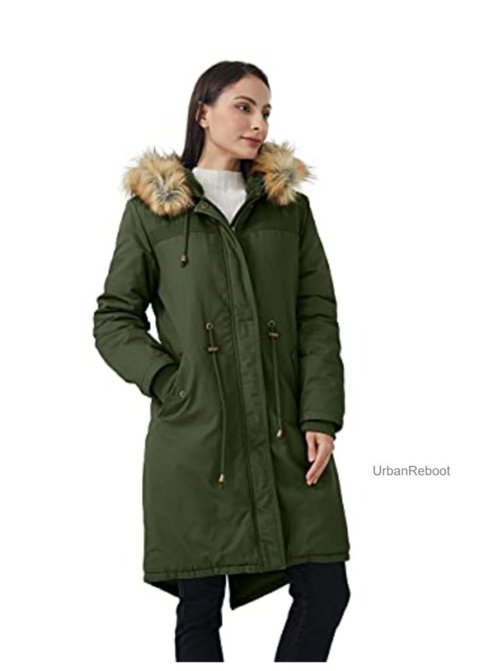 WenVen Womens Winter Long Hooded Sherpa Lined Parka Jacket Warm Coat